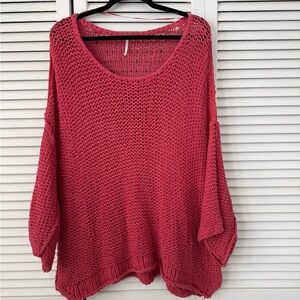Free People Raspberry Knit Sweater